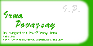 irma povazsay business card